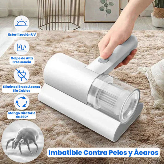 Aspiradora Portátil con LED UV para Pelos y Ácaros (Filtro Incluido)